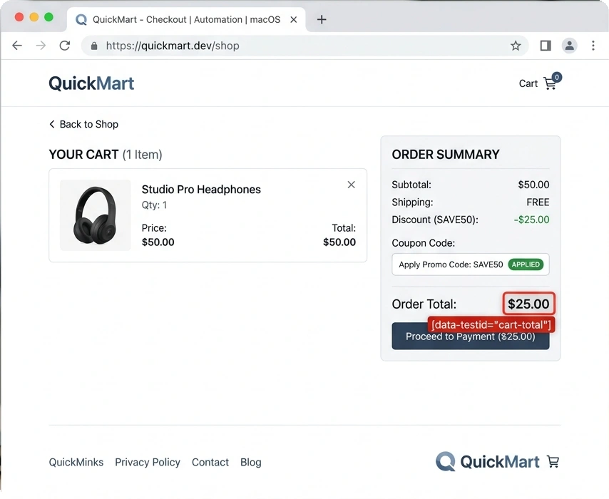 QuickMart Live Browser Automation Preview